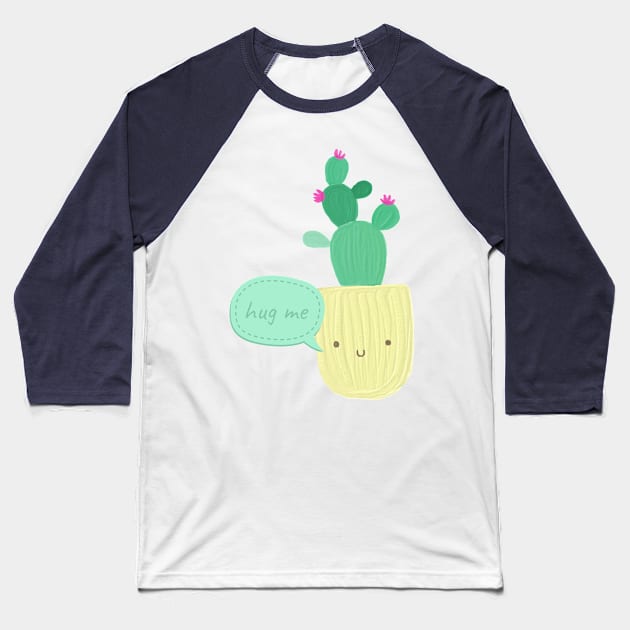 Hug Me Cactus - pretty or psycho? Baseball T-Shirt by F-for-Fab